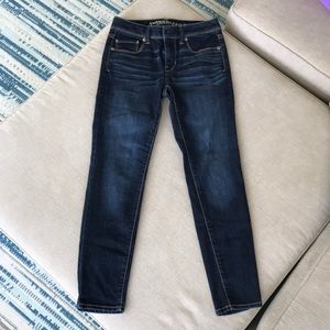 AEO dark wash skinny jeans